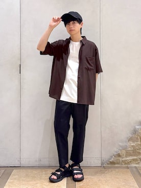 「GLOBAL WORK（グローバルワーク）のアイテム（シューズ）」を使った、おばさん（メンズ・166cm）の夏コーディネート