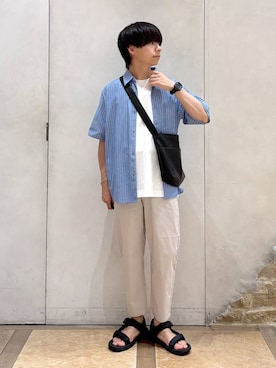 「GLOBAL WORK（グローバルワーク）のアイテム（シューズ）」を使った、おばさん（メンズ・166cm）の夏コーディネート