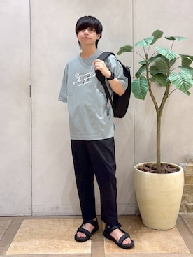 「アイテム（バックパック/リュック）」を使った、おばさん（メンズ・166cm）の夏コーディネート