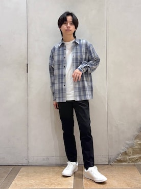 「テーパードパンツ」｜おばさん（メンズ・166cm）の春コーディネート