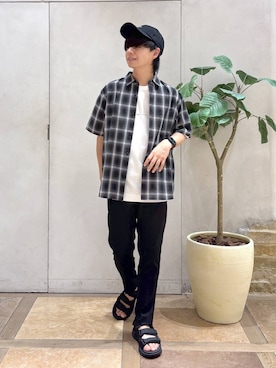 「GLOBAL WORK（グローバルワーク）のアイテム（シューズ）」を使った、おばさん（メンズ・166cm）の夏コーディネート