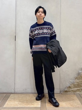 「GLOBAL WORK（グローバルワーク）のアイテム（パンツ）」を使った、おばさん（メンズ・166cm）の冬コーディネート