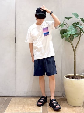 「RAGEBLUE（レイジブルー）のアイテム（アクセサリー）」を使った、おばさん（メンズ・166cm）の夏コーディネート