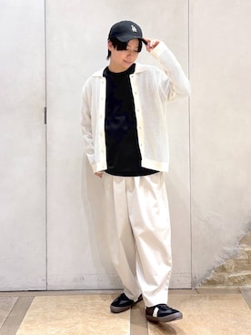 「アイテム（スウェット）」を使った、おばさん（メンズ・166cm）の春コーディネート