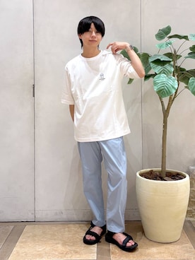 「GLOBAL WORK（グローバルワーク）のアイテム（シューズ）」を使った、おばさん（メンズ・166cm）の夏コーディネート