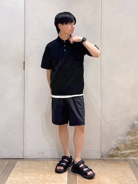 「アイテム（ニット/セーター）」を使った、おばさん（メンズ・166cm）の夏コーディネート