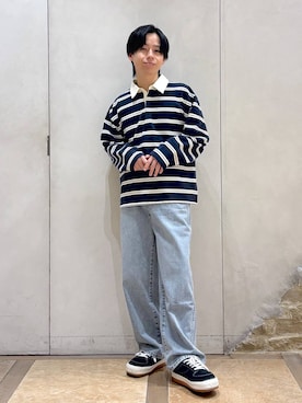 「GLOBAL WORK（グローバルワーク）のアイテム（パンツ）」を使った、おばさん（メンズ・166cm）の冬コーディネート