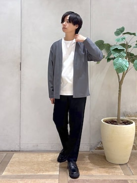 「アイテム（カーディガン/ボレロ）」を使った、おばさん（メンズ・166cm）の秋コーディネート