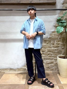 「GLOBAL WORK（グローバルワーク）のアイテム」を使った、おばさん（メンズ・166cm）の夏コーディネート