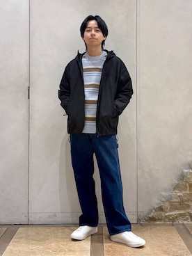 「GLOBAL WORK（グローバルワーク）のアイテム（ブルゾン）」を使った、おばさん（メンズ・166cm）の春コーディネート