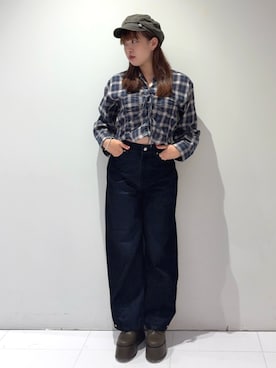「アイテム（キャスケット）」を使った、Harunaさん（レディース・162cm）の夏コーディネート