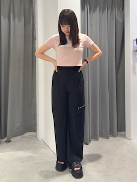 「MURUA（ムルーア）のアイテム（トップス）」を使った、Harunaさん（レディース・162cm）の春コーディネート