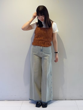 「MURUA（ムルーア）のアイテム（トップス）」を使った、Harunaさん（レディース・162cm）の春コーディネート