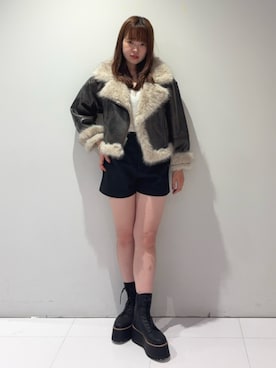 「MURUA（ムルーア）のアイテム（ブルゾン）」を使った、Harunaさん（レディース・162cm）の夏コーディネート