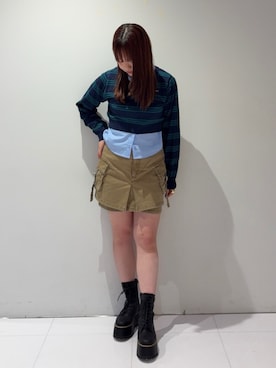 「MURUA（ムルーア）のアイテム（スカート）」を使った、Harunaさん（レディース・162cm）の秋コーディネート