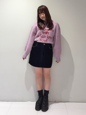 「MURUA（ムルーア）のアイテム（スカート）」を使った、Harunaさん（レディース・162cm）の秋コーディネート