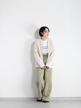 「透かし編みニット」｜「アイテム（その他）」を使った、3taniさん（レディース・162cm）の冬コーディネート
