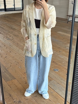 「アイテム（テーラードジャケット）」を使った、3taniさん（レディース・162cm）の秋コーディネート