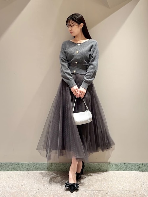 セール】チュールスカートセットカーディガン（ワンピース）｜SNIDEL