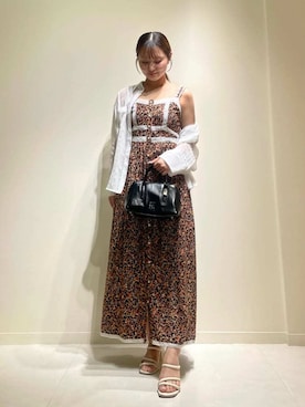 「花柄ワンピース」｜SNIDELさん（レディース・156cm）の夏コーディネート