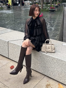 「アイテム（ドレス）」を使った、SNIDELさん（レディース・165cm）の冬コーディネート