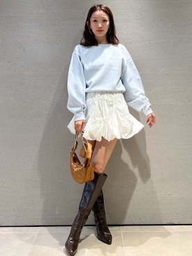 「SNIDEL（スナイデル）のアイテム（スウェット）」を使った、SNIDELさん（レディース・159cm）の冬コーディネート