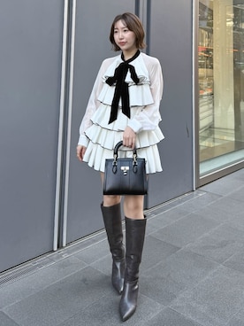 「アイテム（ドレス）」を使った、SNIDELさん（レディース・154cm）の冬コーディネート