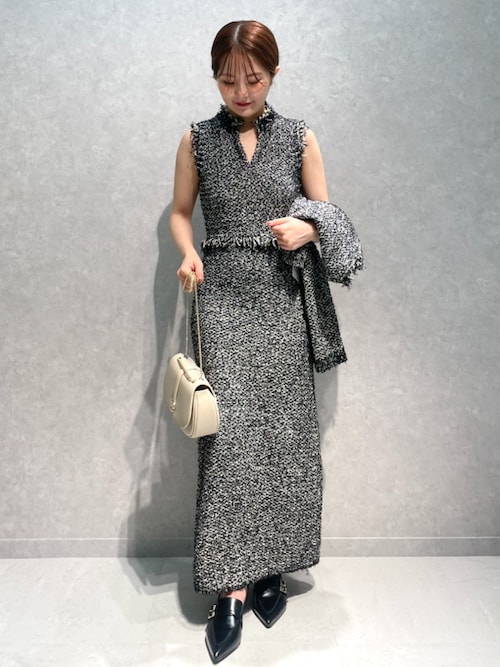 スナイデル　ツイードニットワンピース　＋　ジャケット SNIDEL（スナイデル）の「ツイードニットワンピース（ワンピース