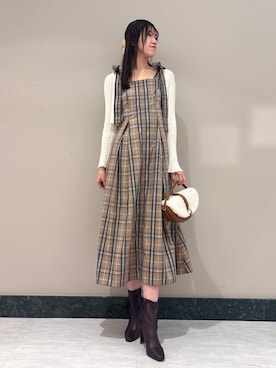 「アイテム（ワンピース）」を使った、SNIDELさん（レディース・174cm）の夏コーディネート