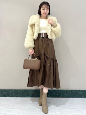 「SNIDEL（スナイデル）のアイテム（その他アウター）」を使った、SNIDELさん（レディース・162cm）の冬コーディネート