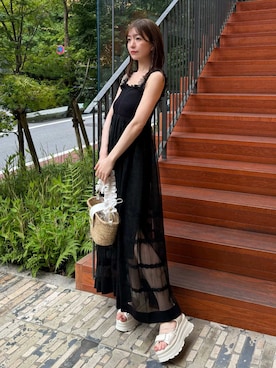 「アイテム（イヤリング）」を使った、SNIDELさん（レディース・162cm）の夏コーディネート