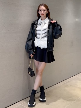 「SNIDEL（スナイデル）のアイテム（ブルゾン）」を使った、SNIDELさん（レディース・159cm）の冬コーディネート