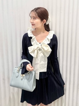 「アイテム（バレッタ/ヘアクリップ）」を使った、SNIDELさん（レディース・153cm）の冬コーディネート