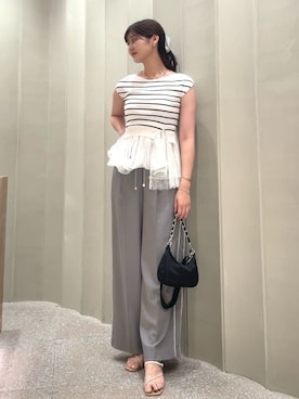 「SNIDEL（スナイデル）のアイテム（パンツ）」を使った、SNIDELさん（レディース・171cm）の夏コーディネート