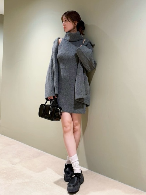 【美品】snidel ミニニットワンピース SNIDEL（スナイデル）の「ミニニットワンピース（ワンピース