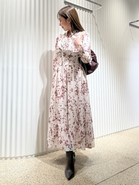 「SNIDEL（スナイデル）のアイテム（ブーツ）」を使った、SNIDELさん（レディース・154cm）の冬コーディネート