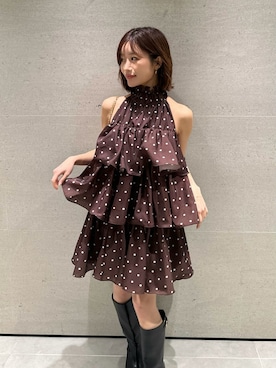 「SNIDEL（スナイデル）のアイテム（ワンピース/ドレス）」を使った、SNIDELさん（レディース・153cm）の冬コーディネート