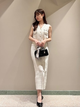 「ニットトップス」｜「アイテム（財布/小物）」を使った、SNIDELさん（レディース・165cm）の夏コーディネート