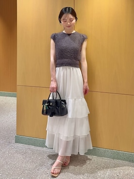 「ニットトップス」｜SNIDELさん（レディース・160cm）の春コーディネート