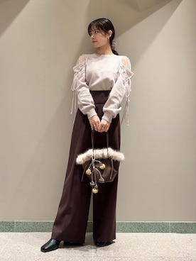 「アイテム（シュシュ）」を使った、SNIDELさん（レディース・165cm）の冬コーディネート