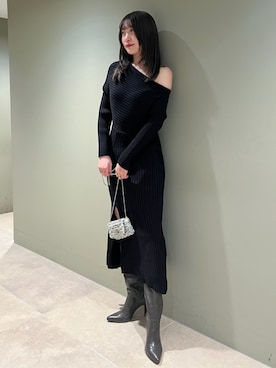 「SNIDEL（スナイデル）のアイテム（ブーツ）」を使った、SNIDELさん（レディース・165cm）の冬コーディネート