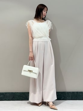 「透けトップス」｜SNIDELさん（レディース・157cm）の夏コーディネート