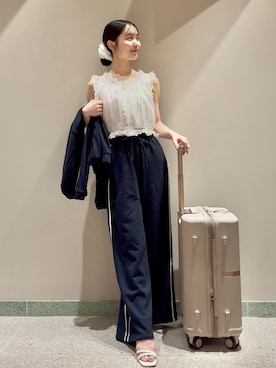 「アイテム（スウェットパンツ）」を使った、SNIDELさん（レディース・160cm）の夏コーディネート