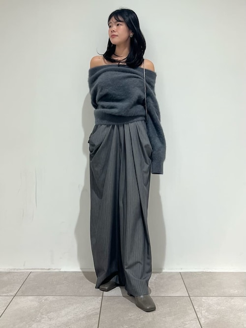 SNIDEL フォックスカシミヤオフショルプルオーバー　新作　新品 セール】【HIGH QUALITY】フォックスカシミヤオフショルプルオーバー