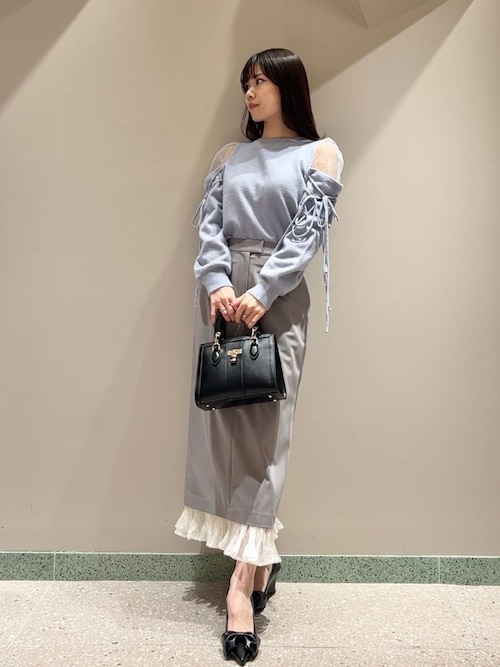 プリーツドッキングナロースカート セール】プリーツドッキングナロースカート（スカート）｜SNIDEL