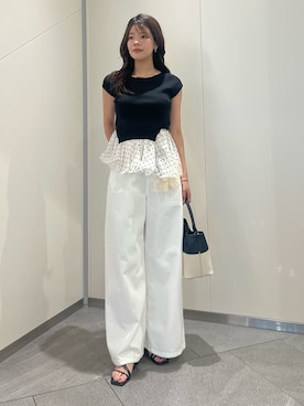 「SNIDEL（スナイデル）のアイテム（パンツ）」を使った、SNIDELさん（レディース・157cm）の夏コーディネート