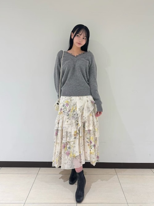 SNIDEL 25AW新作フォックス衿レースプルオーバー セール】フォックス衿レースプルオーバー（ニット/セーター）｜SNIDEL