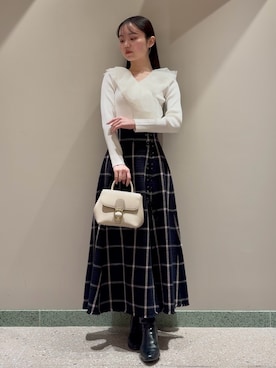 「SNIDEL（スナイデル）のアイテム（ブーツ）」を使った、SNIDELさん（レディース・160cm）の冬コーディネート