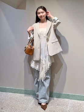 「SNIDEL（スナイデル）のアイテム（パンツ）」を使った、SNIDELさん（レディース・160cm）の春コーディネート