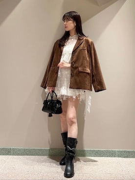 「アイテム（ボストンバッグ）」を使った、SNIDELさん（レディース・165cm）の秋コーディネート